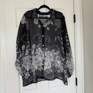 vintage sheer top (plus size)